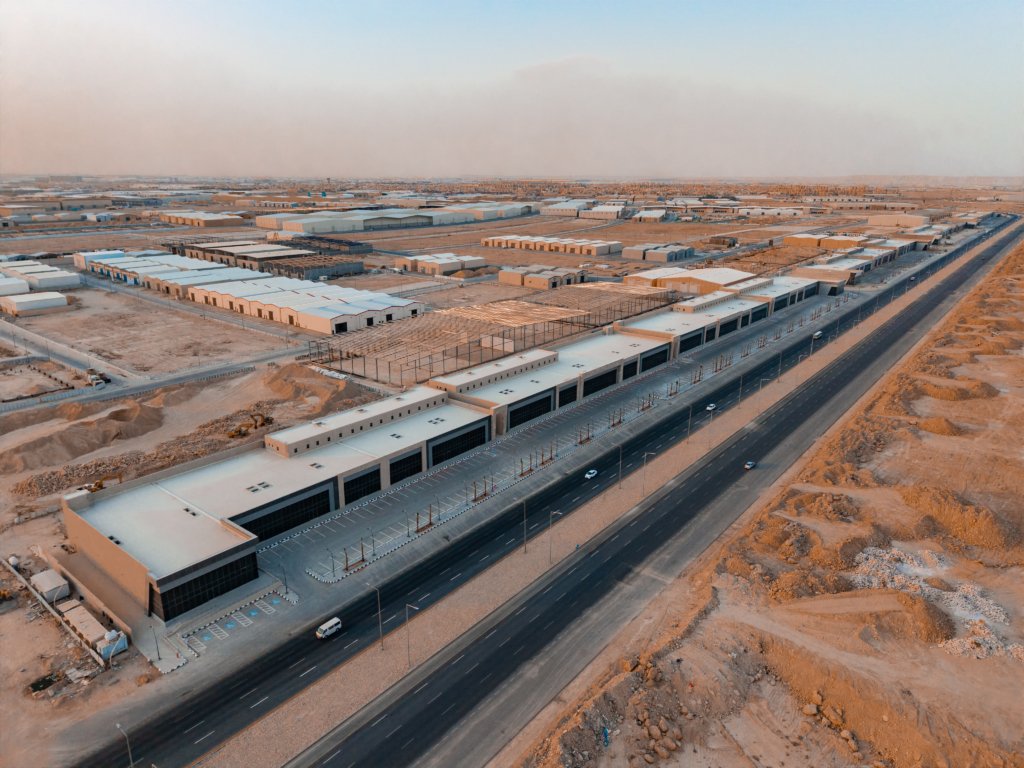 Showroom units along the main road in Riyadh's industrial district